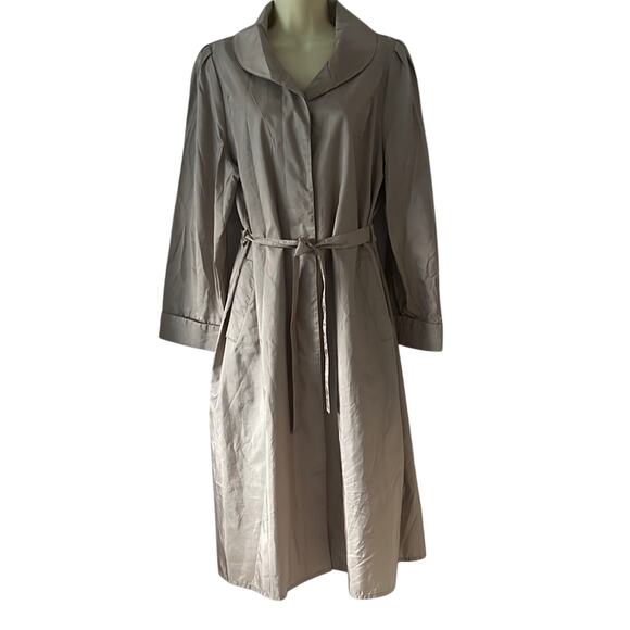 Forecaster Unika Vintage Beige Lightweight Trench Coat Size 14 Belt Travel - Picture 1 of 9